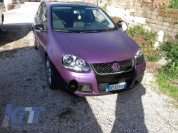 Предна Броня с Ксенон Look Фарове Черен подходящи за VW Golf 5 V Mk5 (2003-2007) Jetta (2005-2010) TFSI Дизайн-image-6043289