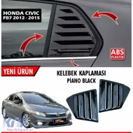 image-64-Louver de fenêtre latérale pour Civic FB7, ABS noir piano / 2012-2016