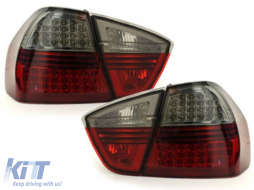 Luces Pilotos traseros LED para BMW Serie 3 E90 03.2005-08.2008 Sedán Humo Rojo-image-61045