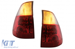 image-36-Luces Pilotos Traseros para BMW X5 E53 1999-2006 Rojo Transparente Taillights