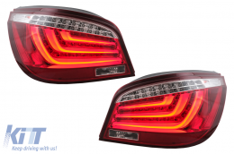 Luces traseras de barra LED para BMW Serie 5 E60 LCI 2007-2010 Rojo Claro-image-6105801