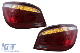 Luces traseras de barra LED para BMW Serie 5 E60 LCI 2007-2010 Rojo Claro-image-6105804