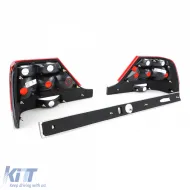 Luces traseras de vidrio claro con tira de bloqueo roja clara, adecuadas para Mercedes S-Class W140 94-98-image-6193531