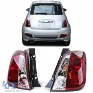 image-79-Luces traseras de vidrio claro rojas adecuadas para Fiat 500 2007-2015