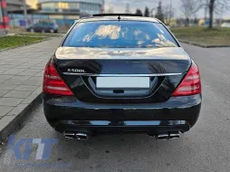 Luces traseras LED de tuning adecuadas para Mercedes Clase S W221 2006-2009 con intermitentes blancos-image-6144358