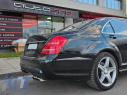 Luces traseras LED de tuning adecuadas para Mercedes Clase S W221 2006-2009 con intermitentes blancos-image-6144359