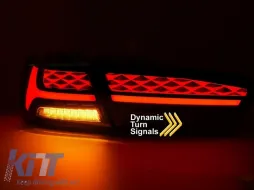 Luces traseras LED de tuning adecuadas para Mitsubishi Lancer 2008-2016 sedán con base ahumada, con señal de giro dinámica y función de 