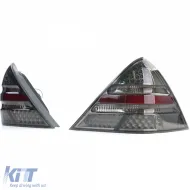 Luces traseras LED de vidrio claro humo negro adecuadas para Mercedes SLK R170 1996-2004-image-6196783