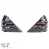 Luces traseras LED de vidrio claro humo negro adecuadas para Mercedes SLK R170 1996-2004-image-6196784