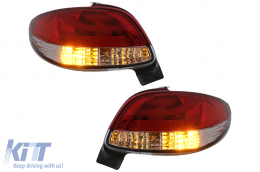 Luces traseras LED Pilotos para Peugeot 206 HatchBack 3 / 5 Puertas 1998-2004 Rojo Blanco-image-6112612