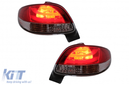 Luces traseras LED Pilotos para Peugeot 206 HatchBack 3 / 5 Puertas 1998-2004 Rojo Blanco-image-6112618