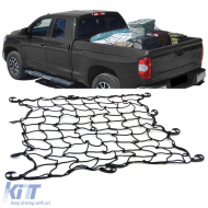 Luggage partition trunk net elastic with 10 hooks black 100x100cm universal