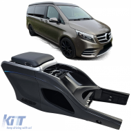 image-16-Luxuriöse Mittelkonsole schwarz mit Kühlschrank, geeignet für Mercedes V-Class W447 14-23