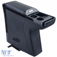 Luxus Mittel Konsole mit Kühlschrank Schwarz Glanz passt für VW T6 T6.1-image-6257345