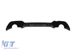 image-48-M Competition type diffuser suitable for rear M Technik bumper on BMW 3 Series G20 sedan, G21 touring 330i 2019-2022 -o---o-, black lacquer