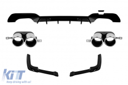 M Performance Design Design diffuser with chrome tips suitable for M bumpers on BMW 3 Series G20, G21 after 2019, black lacquer - ABBMRA6011635