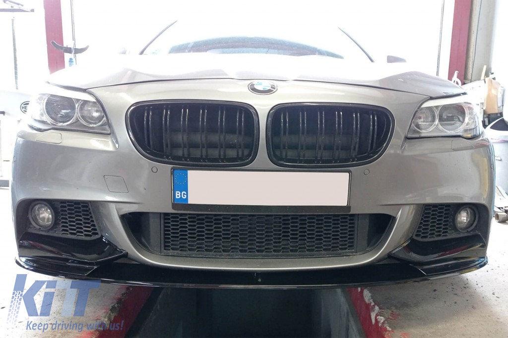 M Performance Design spoiler BMW 5-ös F10, F11 2010-2017 első M lökhárítóhoz, fekete lakk-image-6261109