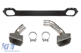 M-style rear diffuser with exhaust tips suitable for standard rear bumper suitable for BMW X5 F15 2014-2018 -o--o- - ABBMRA6011972