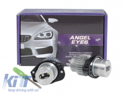 M-tech LED lamp kit suitable for factory angel eyes for BMW 3 Series E90, E91 2005-2008, 12V, 40W, 6000K, 2 pieces - ABBMAX6010311