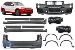 image-1-M tech package suitable for BMW X3 F25 2014-2017 with single cutout for dual exhaust tip --oo----- and LED headlights
