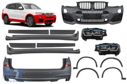 image-2-M tech package suitable for BMW X3 F25 2014-2017 with dual outlet for dual exhaust tip --oo--oo- and LED headlights