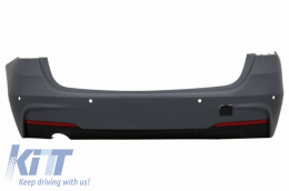 Задна Броня M-Technik Дизайн Diffuser Piano Black Valance Спойлер Ляво Double Outlet подходящ за BMW 3 Series F31 2011+-image-6030223