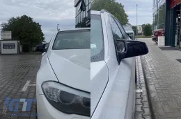M-típusú fekete lakkozott tükörborítás BMW 5-ös F10, F11, 6-os széria F06, F12, F13, 7-es széria F01, F02 standard tükrökhöz-image-6237095