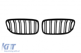 M3 stílusú dupla bordás vese hűtőrács, fekete lakk M dekorációval, BMW 3-as E90 sedan, E91 touring 2008-2012 modellekhez-image-6145678