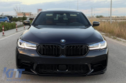 M5 CS type spoiler suitable for front M5 bumper of BMW 5 Series G30 LCI 2021-2023, black lacquer-image-6261189
