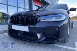 M5 CS type spoiler suitable for front M5 bumper of BMW 5 Series G30 LCI 2021-2023, black lacquer-image-6261192