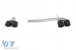 M5 style black exhaust tips set suitable for BMW 5 Series F10, F11 2010-2017-image-6139329