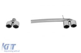 M5 style chrome exhaust tips set suitable for BMW 5 Series F10, F11 2010-2017-image-6139322