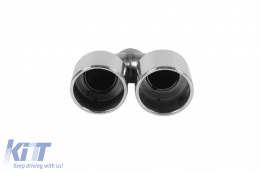 M5 style chrome exhaust tips set suitable for BMW 5 Series F10, F11 2010-2017-image-6139323