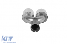 M5 style chrome exhaust tips set suitable for BMW 5 Series F10, F11 2010-2017-image-6139324