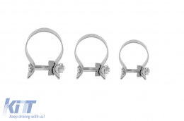 M5 style chrome exhaust tips set suitable for BMW 5 Series F10, F11 2010-2017-image-6139327