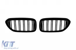 image-31-M5 style double slat kidney grilles in black lacquer suitable for BMW 5 Series G30 sedan, G31 touring 2017-2020