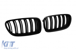 M5 típusú dupla lamellás vese hűtőrács fényes fekete színben BMW 5-ös F10 sedan, F11 touring 2010-2017 modellekhez-image-6143269