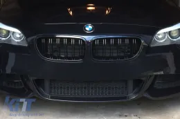 M5 típusú dupla lamellás vese hűtőrács fényes fekete színben BMW 5-ös F10 sedan, F11 touring 2010-2017 modellekhez-image-6143272