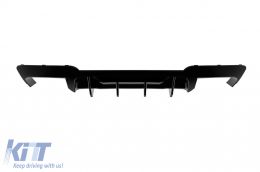 M5 type diffuser suitable for rear M Technik bumper of BMW 5 Series F10 sedan, F11 touring 2010-2017 -oo-oo-, black lacquer - ABBMRA6011747