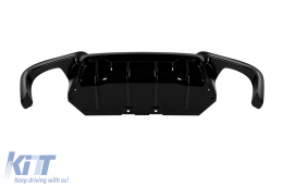 M5 type diffuser suitable for rear M Technik bumper of BMW 5 Series F10 sedan, F11 touring 2010-2017 -oo-oo-, black lacquer-image-6261092