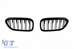 image-9-M5 type double rib kidneys in black lacquer suitable for BMW 5 Series G30 sedan, G31 touring, G38 long wheelbase 2017-2020