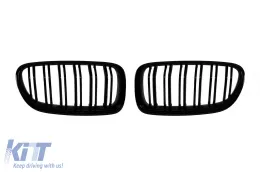 image-34-M5 type double rib kidneys in black lacquer suitable for BMW 5 Series F10 sedan, F11 touring 2010-2017
