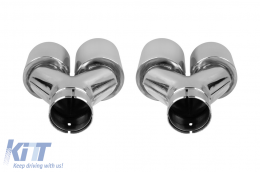 M5 type exhaust tips suitable for BMW 5 Series E60, E61, F10, F11 chrome-image-6155574