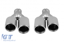 M5 type exhaust tips suitable for BMW 5 Series E60, E61, F10, F11 chrome-image-6155575