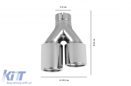 M5 type exhaust tips suitable for BMW 5 Series E60, E61, F10, F11 chrome-image-6155576
