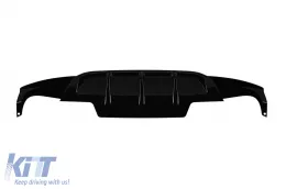 M6-Typ Diffusor geeignet für den hinteren M Technik Stoßfänger am BMW 6er F06 Gran Coupe, F12 Cabriolet, F13 Coupe 2012-2017 -oo--оо-, schwarz lackiert-image-6143778