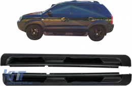 Marchepieds Latéraux pour HYUNDAI Tucson JM 2004-2010 Antidérapant Caoutchouc-image-6100887
