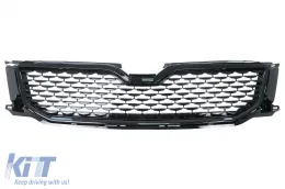 Márkajelzés nélküli első hűtőrács Audi A3 8P facelift (2007-2012) RS Design zongoralakk fekete-image-6113206