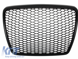 image-42-Márkajelzés nélküli Első Rács Audi A6 4F2 4F C6 (2004-2011) RS Design Matt fekete