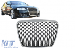 Márkajelzés Nélküli Első Rács Audi A6 4F2 4F C6 (2004-2011) RS Design Króm-image-6075072